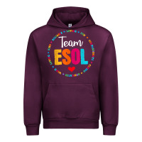 Mauve Wine back to school teachers crew students   team esol teacher t shirt Urban Hoodie - linhVisuals