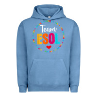 Pigment Pebble Blue back to school teachers crew students   team esol teacher t shirt Urban Hoodie - linhVisuals