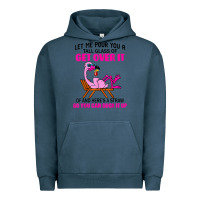 Pigment Midnight Navy let me pour you a tall glass of get over it flamingo t shirt Urban Hoodie - linhVisuals
