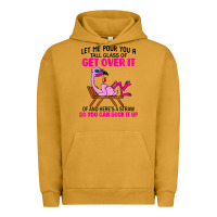 Pigment Peanut Butter let me pour you a tall glass of get over it flamingo t shirt Urban Hoodie - linhVisuals