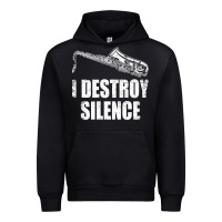 Black Saxophone I Destroy Silence Saxophonist | For Musicians Urban Hoodie - linhVisuals