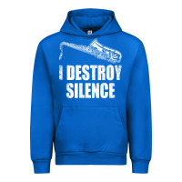 Cobalt Saxophone I Destroy Silence Saxophonist | For Musicians Urban Hoodie - linhVisuals