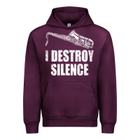 Mauve Wine Saxophone I Destroy Silence Saxophonist | For Musicians Urban Hoodie - linhVisuals