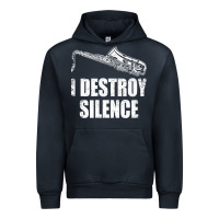 Navy Saxophone I Destroy Silence Saxophonist | For Musicians Urban Hoodie - linhVisuals