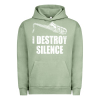 Pigment Oil Green Saxophone I Destroy Silence Saxophonist | For Musicians Urban Hoodie - linhVisuals