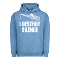 Pigment Pebble Blue Saxophone I Destroy Silence Saxophonist | For Musicians Urban Hoodie - linhVisuals