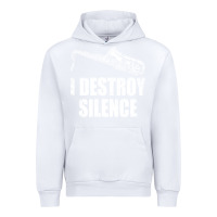 White Saxophone I Destroy Silence Saxophonist | For Musicians Urban Hoodie - linhVisuals