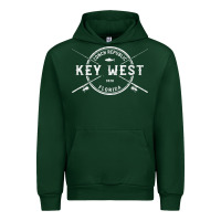 Forest Green key west fl vintage crossed fishing rods t shirt Urban Hoodie - linhVisuals