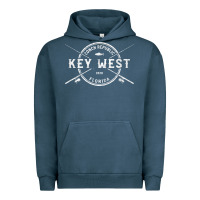 Pigment Midnight Navy key west fl vintage crossed fishing rods t shirt Urban Hoodie - linhVisuals