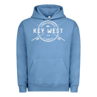 Pigment Pebble Blue key west fl vintage crossed fishing rods t shirt Urban Hoodie - linhVisuals