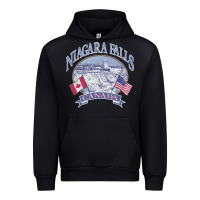 Black americana niagara falls scene canada america flags sweatshirt Urban Hoodie - linhVisuals