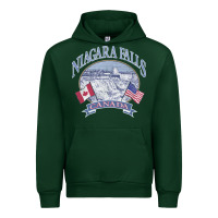 Forest Green americana niagara falls scene canada america flags sweatshirt Urban Hoodie - linhVisuals