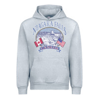 Heather Grey americana niagara falls scene canada america flags sweatshirt Urban Hoodie - linhVisuals