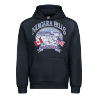 Navy americana niagara falls scene canada america flags sweatshirt Urban Hoodie - linhVisuals