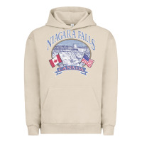 Pigment French Oak americana niagara falls scene canada america flags sweatshirt Urban Hoodie - linhVisuals
