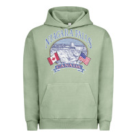 Pigment Oil Green americana niagara falls scene canada america flags sweatshirt Urban Hoodie - linhVisuals