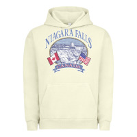 Pigment Pistachio americana niagara falls scene canada america flags sweatshirt Urban Hoodie - linhVisuals