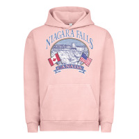 Pigment Salmon americana niagara falls scene canada america flags sweatshirt Urban Hoodie - linhVisuals