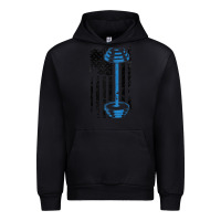 Black american flag gym and fitness  weight lifting gift t shirt Urban Hoodie - linhVisuals