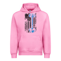 Fuchsia Pink american flag gym and fitness  weight lifting gift t shirt Urban Hoodie - linhVisuals