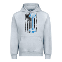 Heather Grey american flag gym and fitness  weight lifting gift t shirt Urban Hoodie - linhVisuals