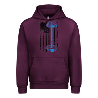 Mauve Wine american flag gym and fitness  weight lifting gift t shirt Urban Hoodie - linhVisuals