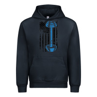 Navy american flag gym and fitness  weight lifting gift t shirt Urban Hoodie - linhVisuals