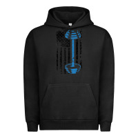 Pigment Black american flag gym and fitness  weight lifting gift t shirt Urban Hoodie - linhVisuals