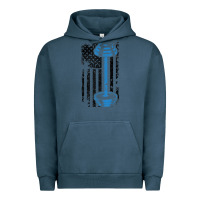 Pigment Midnight Navy american flag gym and fitness  weight lifting gift t shirt Urban Hoodie - linhVisuals