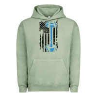 Pigment Oil Green american flag gym and fitness  weight lifting gift t shirt Urban Hoodie - linhVisuals