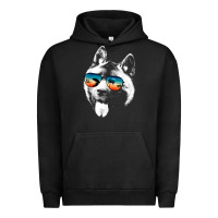 Pigment Black american akita shirts with glasses sunglasses retro style t shirt Urban Hoodie - linhVisuals