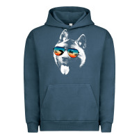 Pigment Midnight Navy american akita shirts with glasses sunglasses retro style t shirt Urban Hoodie - linhVisuals