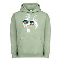 Pigment Oil Green american akita shirts with glasses sunglasses retro style t shirt Urban Hoodie - linhVisuals