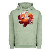 Pigment Oil Green turning red Merch Urban Hoodie - linhVisuals