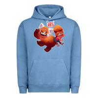 Pigment Pebble Blue turning red Merch Urban Hoodie - linhVisuals
