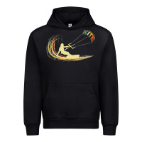 Black kite kiteboarding kiting kitesurfing kitesurf gift premium t shirt Urban Hoodie - linhVisuals
