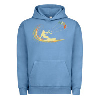 Pigment Pebble Blue kite kiteboarding kiting kitesurfing kitesurf gift premium t shirt Urban Hoodie - linhVisuals