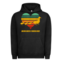 Pigment Black mama duck mother of 3 duckling funny mom mommy animal lover t shirt Urban Hoodie - linhVisuals
