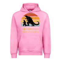 Fuchsia Pink mens grandpazilla grandpa of monsters retro halloween christmas t shir Urban Hoodie - linhVisuals