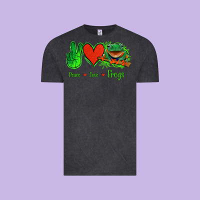 Peace Love Frogs Vintage Tee Designed By Jasminsmagicworld