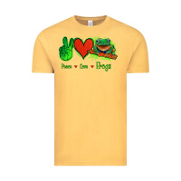Vintage Mustard Peace Love Frogs Vintage Tee - Jasminsmagicworld