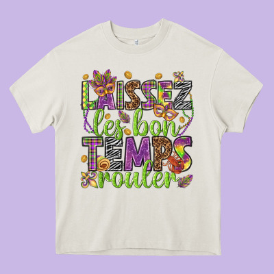 Loissez Les Bon Temps Rouler Heavy Core Tee Designed By Howdyjamesfarm
