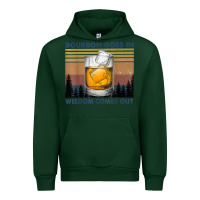 Forest Green bourbon goes in wisdom comes out vintage t shirt Urban Hoodie - linhVisuals