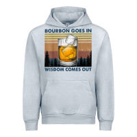 Heather Grey bourbon goes in wisdom comes out vintage t shirt Urban Hoodie - linhVisuals