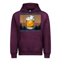 Mauve Wine bourbon goes in wisdom comes out vintage t shirt Urban Hoodie - linhVisuals