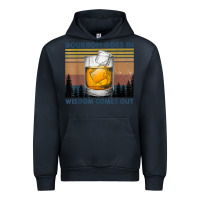 Navy bourbon goes in wisdom comes out vintage t shirt Urban Hoodie - linhVisuals