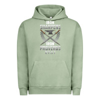 Pigment Oil Green iron sharpens iron quote proverbs 2717 christian cool gift t shirt Urban Hoodie - linhVisuals
