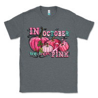 Charcoal Heather in october we wear pink Classic Tee - CowGirlArtShop