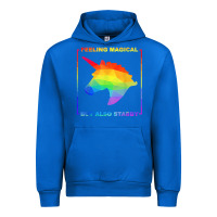 Cobalt feeling magical but also stabby unicorn rainbow t shirt Urban Hoodie - linhVisuals