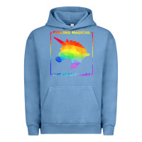 Pigment Pebble Blue feeling magical but also stabby unicorn rainbow t shirt Urban Hoodie - linhVisuals